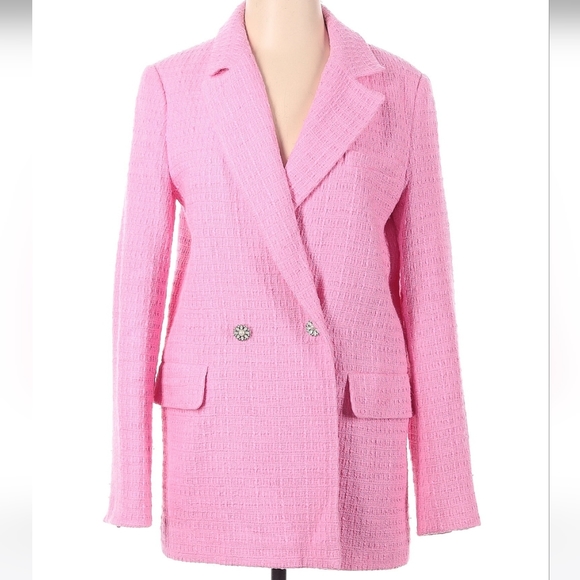 ZARA Textured Tweed pink blazer bloggers Fav size XS - Picture 15 of 16